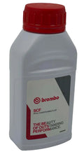 Load image into Gallery viewer, Brembo brake fluid bottle with red cap on a white background