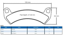 Load image into Gallery viewer, UTV brake pad shape and fitment details
