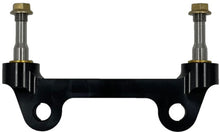 Load image into Gallery viewer, Side shot of a black radial mount caliper bracket on a white background