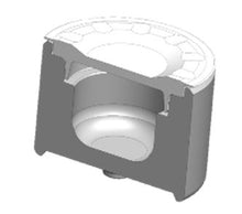 Load image into Gallery viewer, Cutaway image of a brake caliper piston with a heat shield
