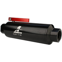 Load image into Gallery viewer, A fuel filter housing, black, with a red shutoff handle
