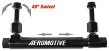 Load image into Gallery viewer, A black Aeromotive brand adjustable fuel log on a white background
