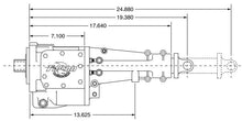 Load image into Gallery viewer, Dimensional 2d drawing of a Winters Falcon Roller Slide transmission