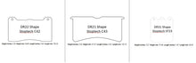 Load image into Gallery viewer, Sizes and dimensions of (3) popular brake pad shapes