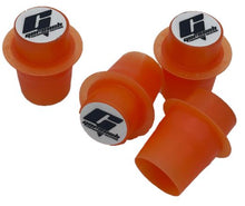 Load image into Gallery viewer, Four orange transmission tailhousing plug with a Gorsuch logo on top on a white background