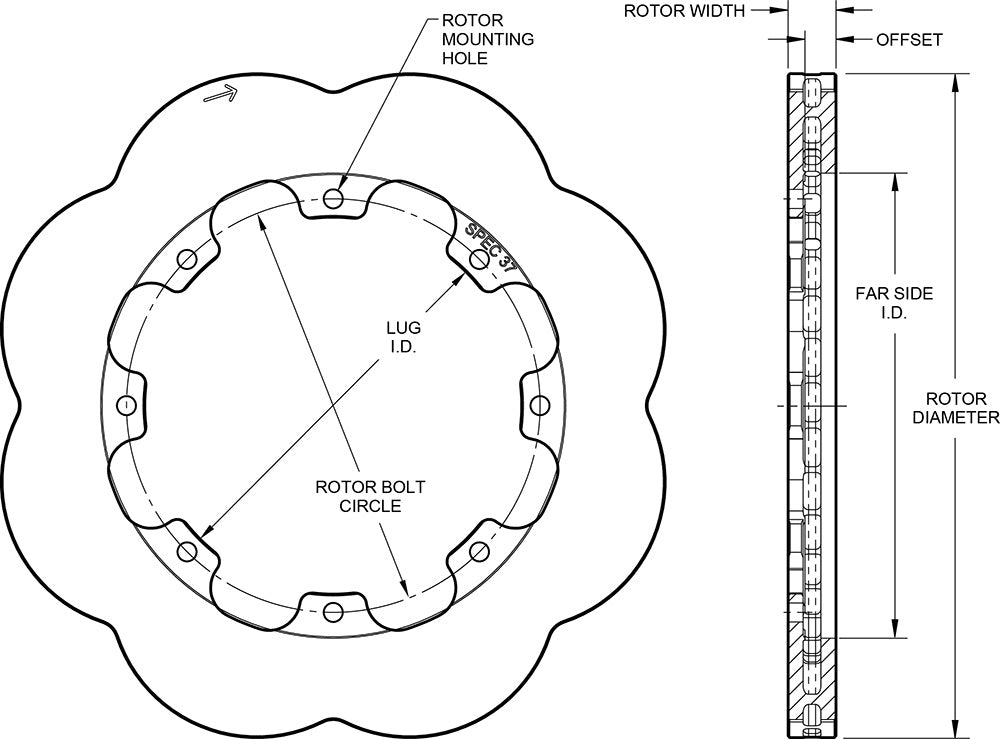 HD 36 Curved Vane Scalloped Rotor 160-16870 – Gorsuch Performance Solutions
