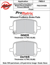 Load image into Gallery viewer, 2004 - 2010 Chevrolet, Pontiac, Saturn Original Equipment Pads - 150-D1028K
