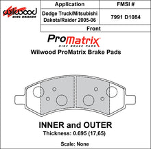Load image into Gallery viewer, 2005 - 2019 Dodge, Mitsubishi, Ram Wilwood Racing Pads - 150-10-D1084K
