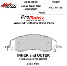 Load image into Gallery viewer, 2009 - 2018 Dodge, Ram Wilwood Racing Pads - 150-10-D1399K

