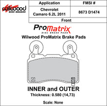 Load image into Gallery viewer, 2015 - 2015 Chevrolet Wilwood Racing Pads - 150-30-D1474K
