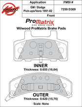 Load image into Gallery viewer, 1988 - 2002 Cadillac, Chevrolet, Dodge, GMC Wilwood Racing Pads - 150-10-D0369K
