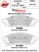Load image into Gallery viewer, 1988 - 2001 Buick, Chevrolet, Oldsmobile, Pontiac Original Equipment Pads - 150-D0376K
