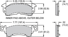 Load image into Gallery viewer, 1968 - 2002 Buick, Cadillac, Chevrolet, GMC, Jeep, Oldsmobile, Pontiac Wilwood Racing Pads - 150-40-D52K
