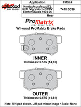 Load image into Gallery viewer, 1991 - 2012 Acura, Honda, Isuzu Original Equipment Pads - 150-D0536K
