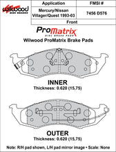 Load image into Gallery viewer, 1993 - 2002 Mercury, Nissan Original Equipment Pads - 150-D0576K
