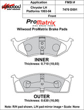 Load image into Gallery viewer, 1993 - 1997 Chrysler, Dodge, Eagle Original Equipment Pads - 150-D0591K
