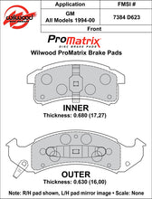 Load image into Gallery viewer, 1994 - 1999 Buick, Cadillac, Chevrolet, Oldsmobile, Pontiac Original Equipment Pads - 150-D0623K
