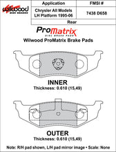 Load image into Gallery viewer, 1995 - 2010 Chrysler, Dodge, Eagle Wilwood Racing Pads - 150-10-D0658K
