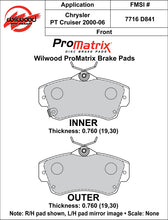 Load image into Gallery viewer, 2001 - 2010 Chrysler, Dodge Original Equipment Pads - 150-D0841K
