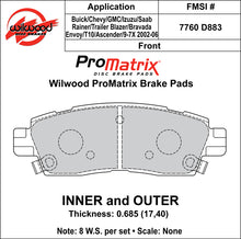 Load image into Gallery viewer, 2002 - 2009 Buick, Chevrolet, GMC, Isuzu, Oldsmobile, Saab, Saturn Original Equipment Pads - 150-D0883K
