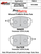 Load image into Gallery viewer, 2003 - 2014 Infiniti, Nissan Original Equipment Pads - 150-D0969K
