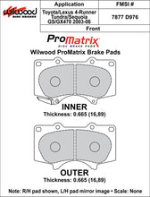 Load image into Gallery viewer, 2003 - 2021 Lexus, Toyota Wilwood Racing Pads - 150-10-D0976K
