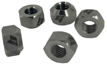 Load image into Gallery viewer, Five metallic hex nuts on a light gray background
