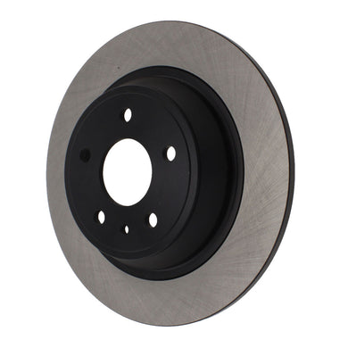 A picture of a brake rotor featuring a center hub