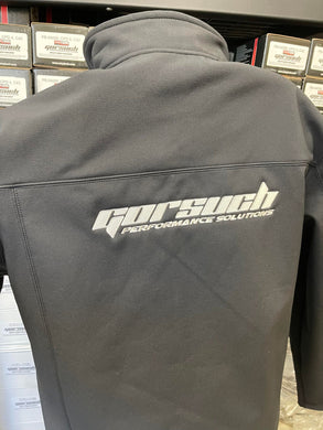 Back of jacket picture featuring a large Gorsuch Performance Solutions embroidered logo