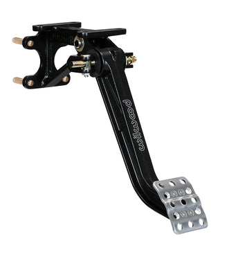 Single brake or clutch pedal with foot pad on a white background
